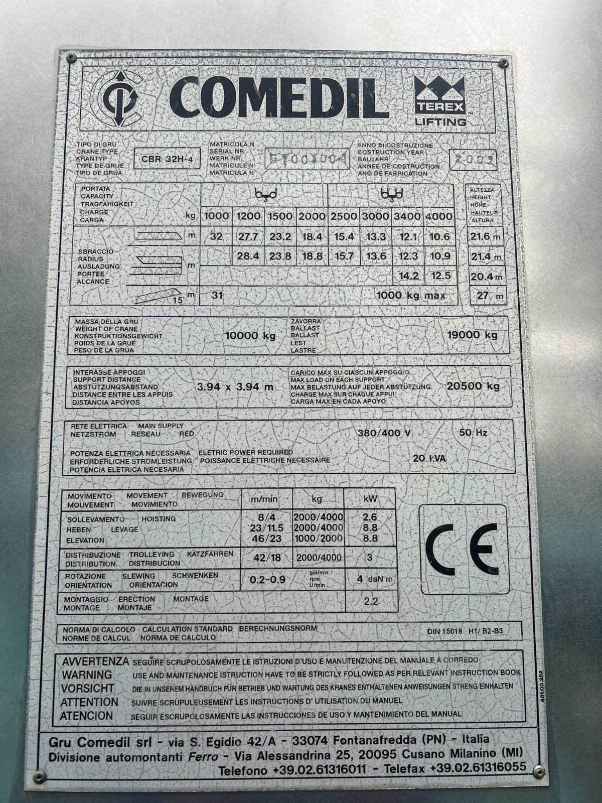 Toranjski građevinski kran – COMEDIL Terex CBR 32H-4