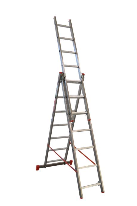 Profesionalne aluminijske ljestve 3 x 9 trodjelne - EU standard